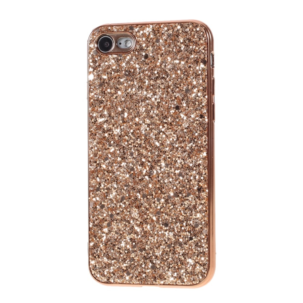 Glittercover iPhone 7 rose guld