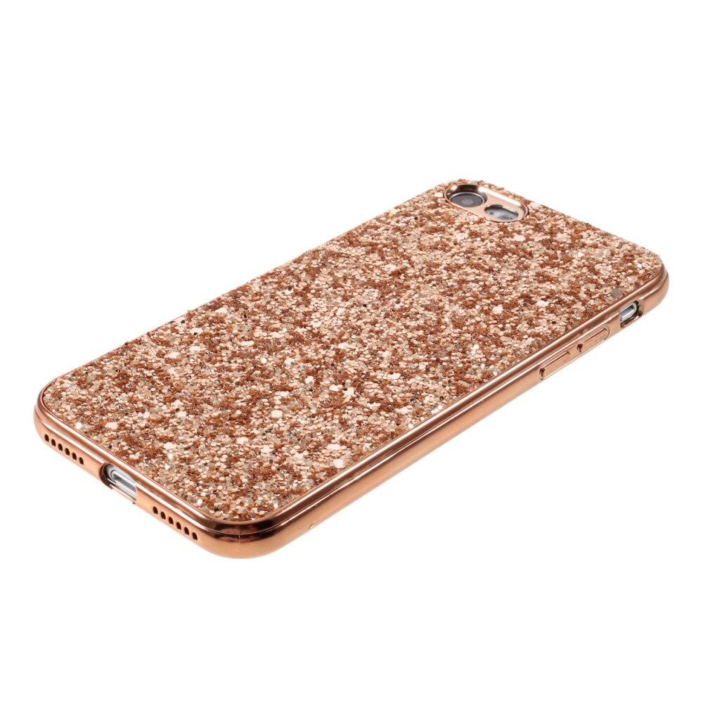 Glittercover iPhone 7 rose guld