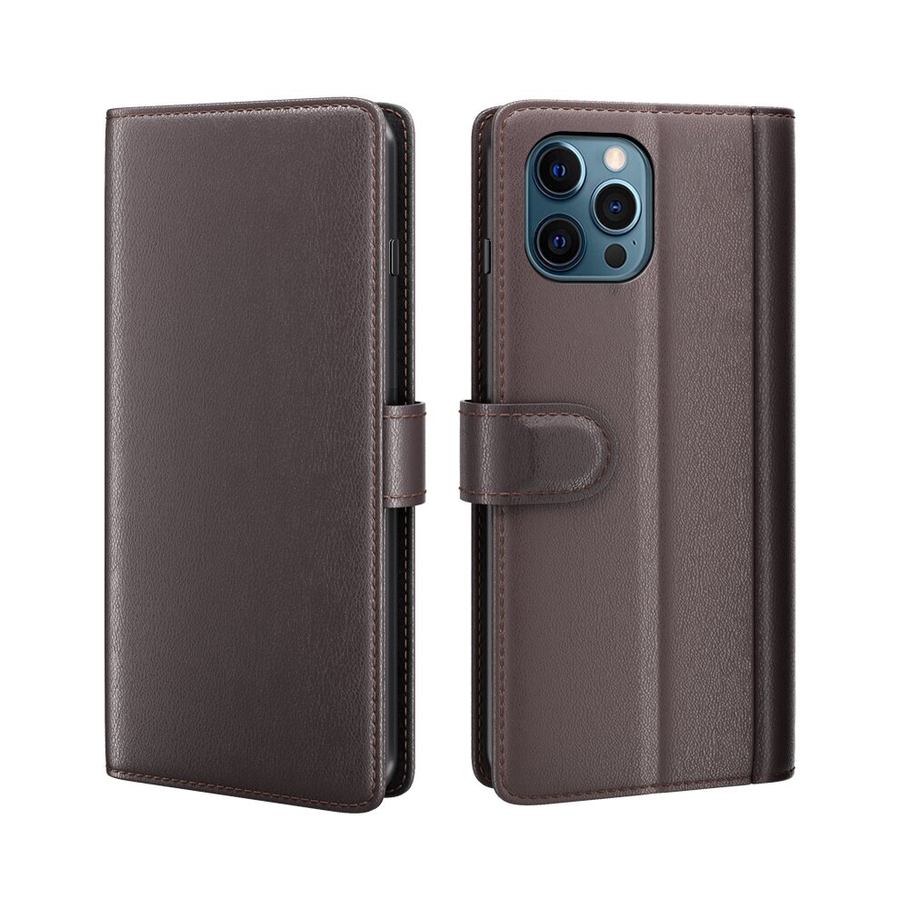 Ægte Læderetui iPhone 12 Pro Max Brun
