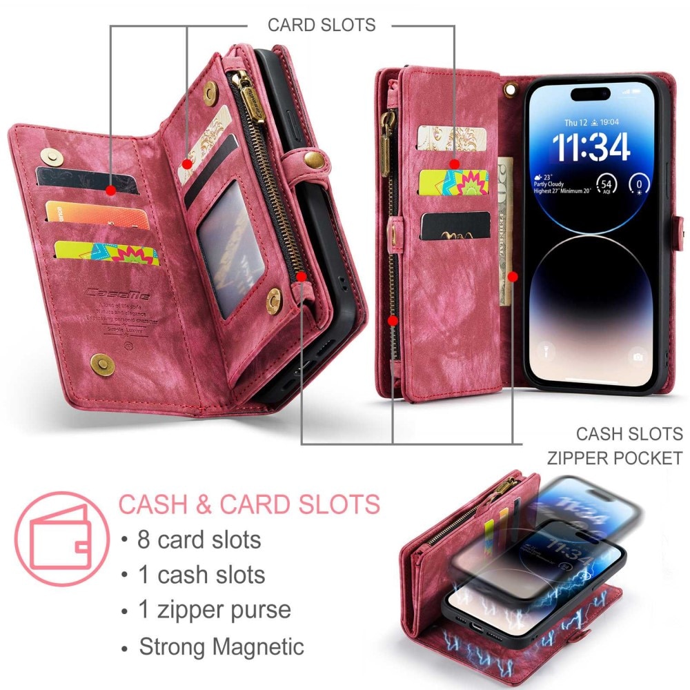 Multi-slot Mobiltaske iPhone 12 Pro Max rød