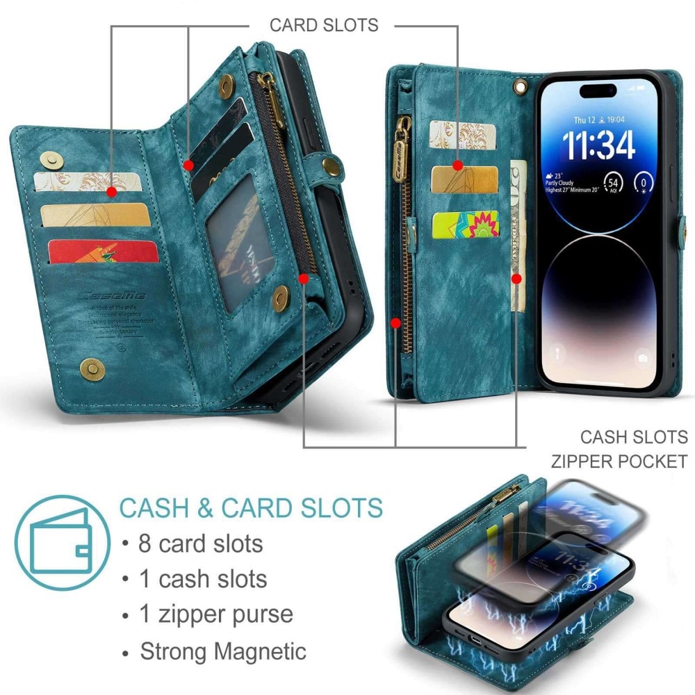Multi-slot Mobiltaske iPhone 12/12 Pro blå