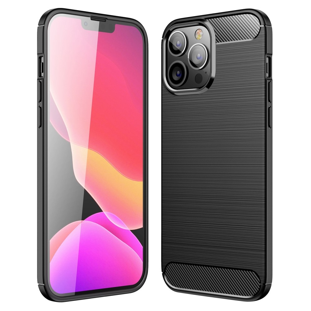 Apple iPhone 13 Pro Max Cover TPU Brushed Sort