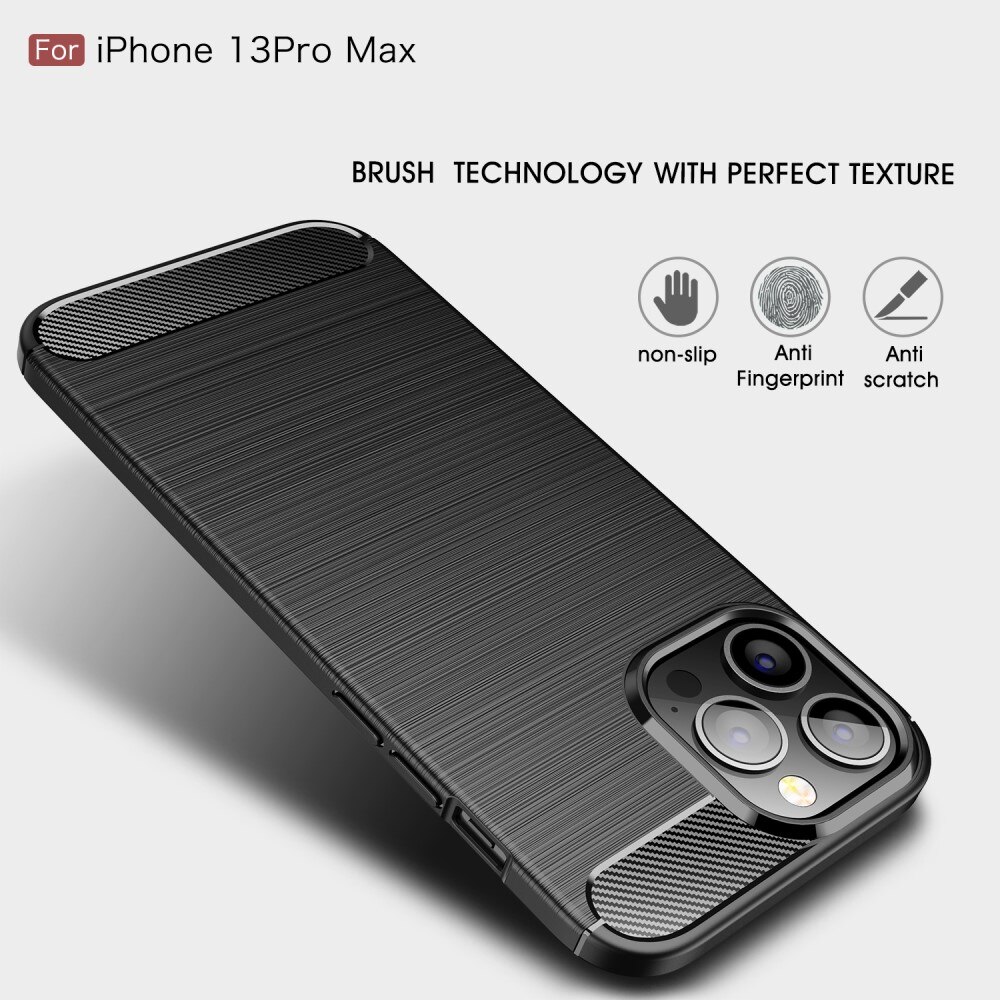 Apple iPhone 13 Pro Max Cover TPU Brushed Sort