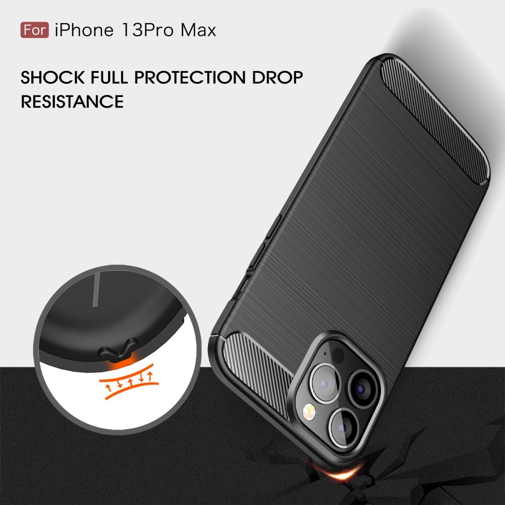 Apple iPhone 13 Pro Max Cover TPU Brushed Sort