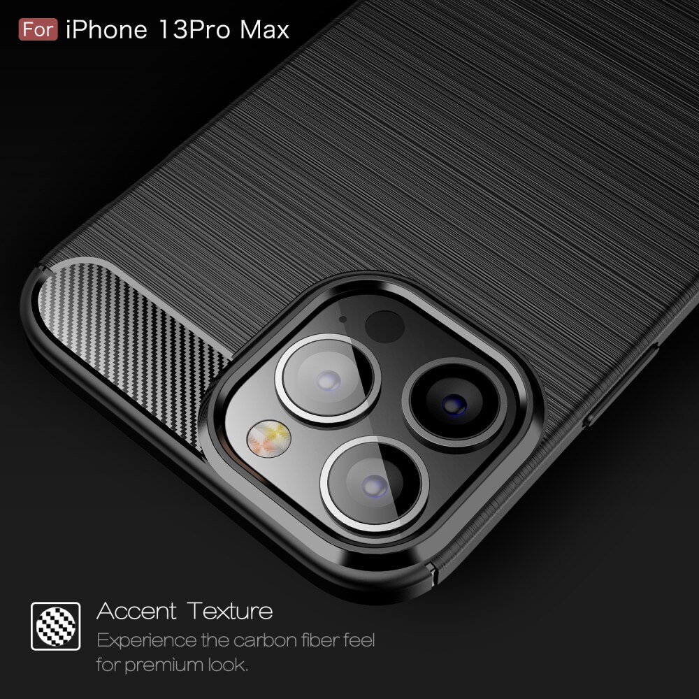 Apple iPhone 13 Pro Max Cover TPU Brushed Sort