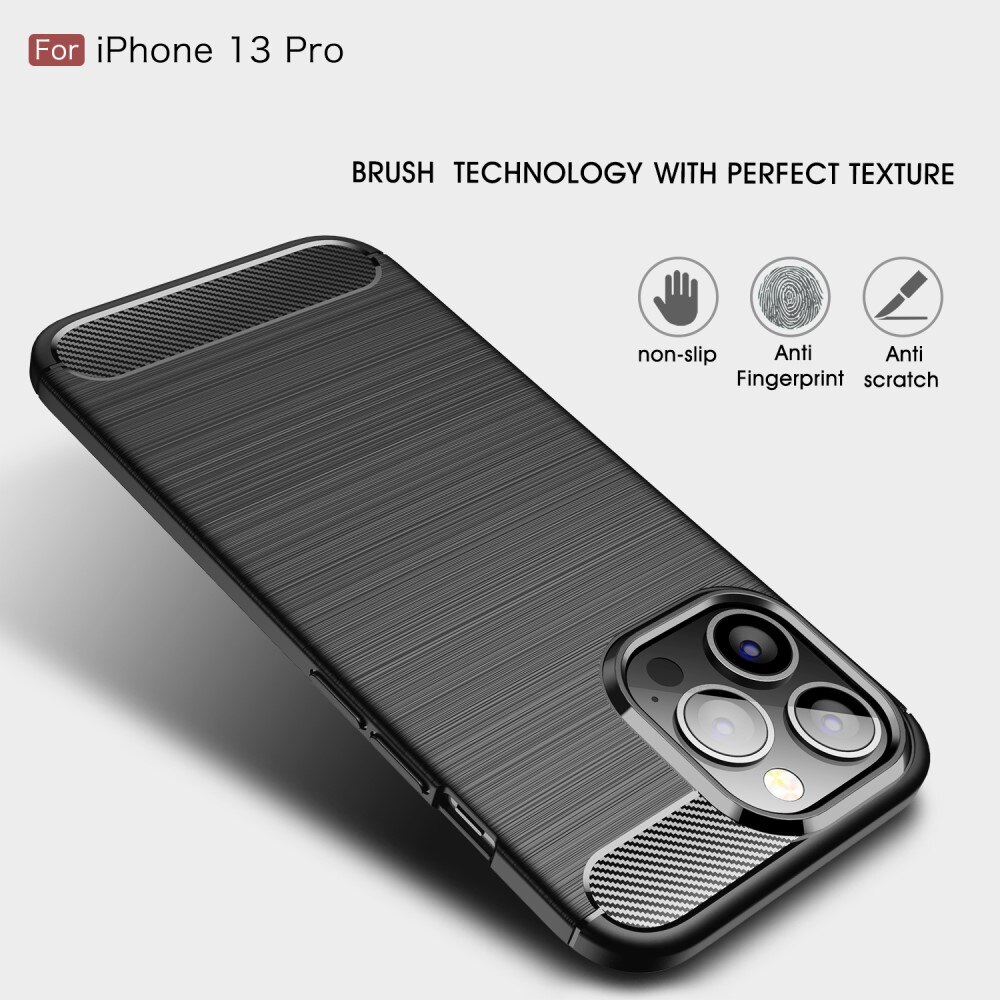 iPhone 13 Pro Cover TPU Brushed Sort