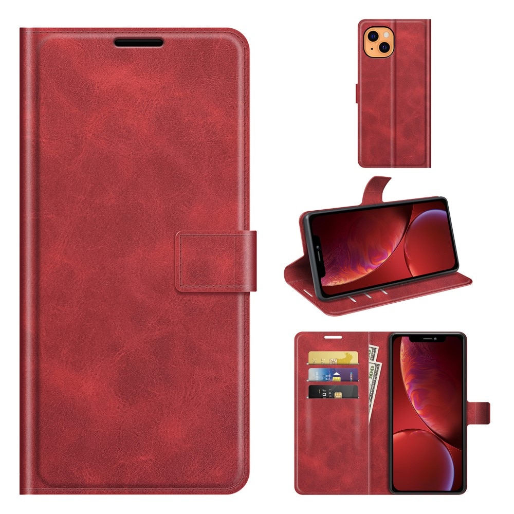 Leather Wallet iPhone 13 Mini Red
