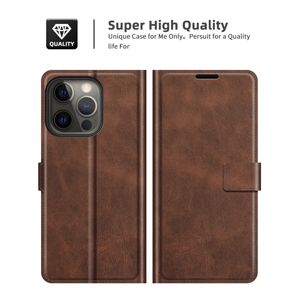 Leather Wallet iPhone 13 Pro Max Brown