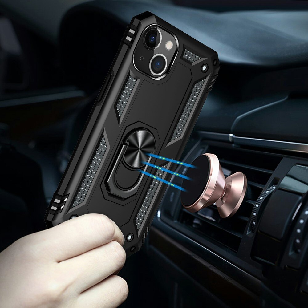Hybridcover Tech Ring iPhone 13 sort
