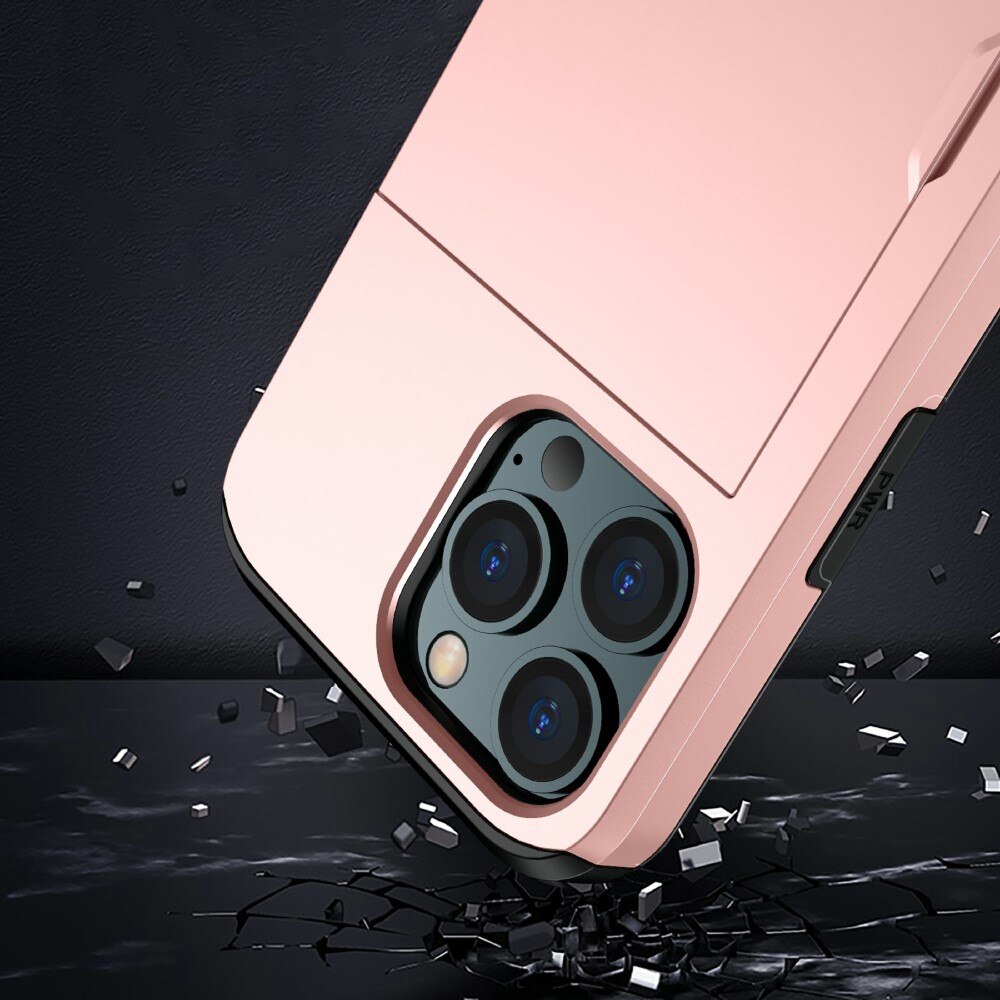 Cover Kortholder iPhone 13 Pro lyserød