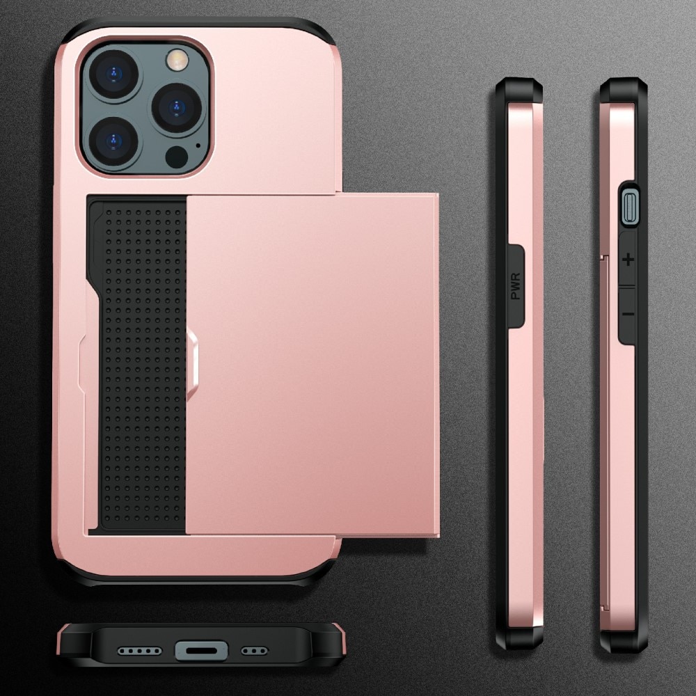 Cover Kortholder iPhone 13 Pro lyserød