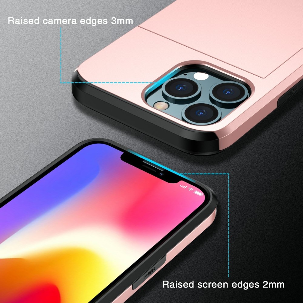 Cover Kortholder iPhone 13 Pro Max lyserød