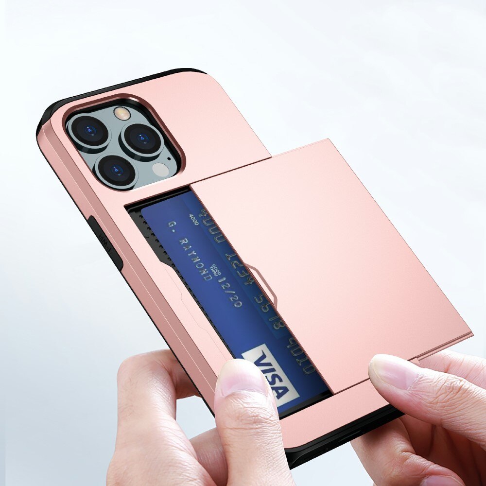 Cover Kortholder Apple iPhone 13 Pro Max Lyserød