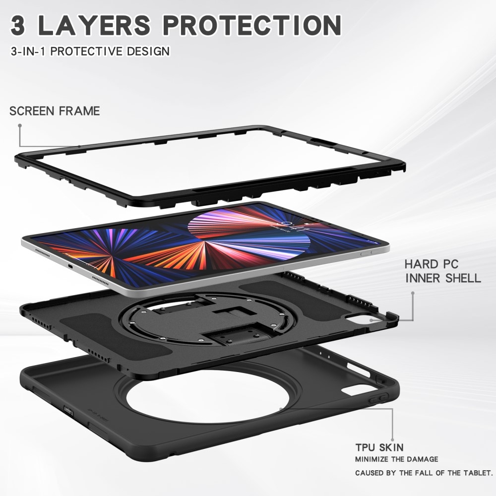 Stødsikker Hybridcover iPad Pro 12.9 5th Gen (2021) sort