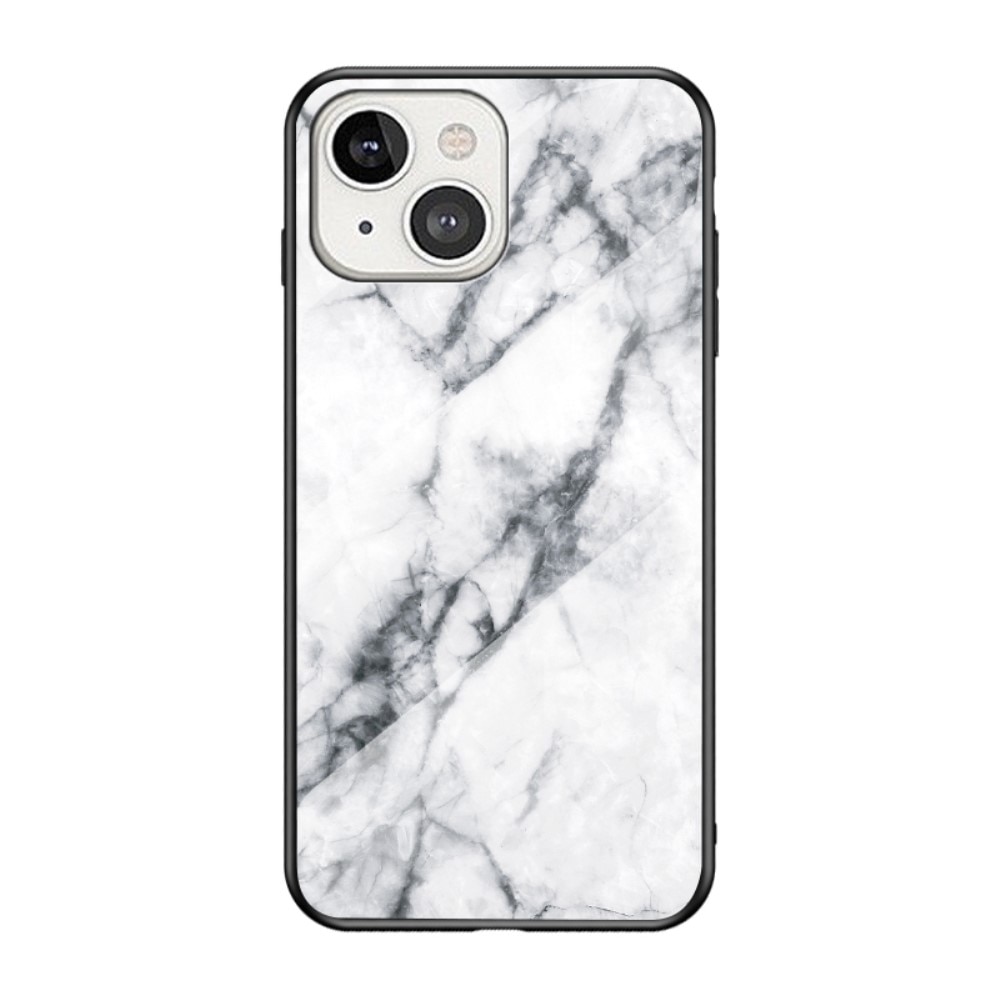 Cover Hærdet Glas Apple iPhone 13 hvid marmor