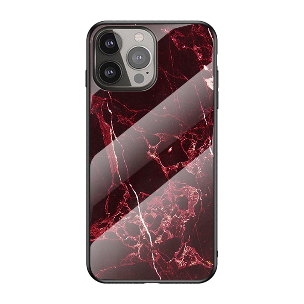 Cover Hærdet Glas Apple iPhone 13 Pro rød marmor