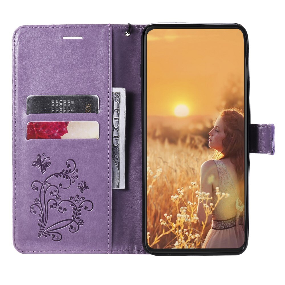 Læderetui Sommerfugle Apple iPhone 13 Mini Lilla