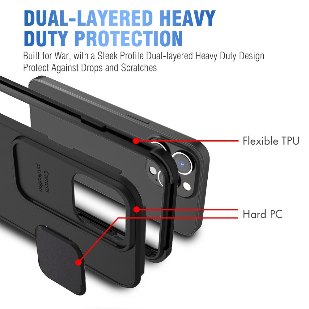 Cover kamerabeskyttelse iPhone 13 sort