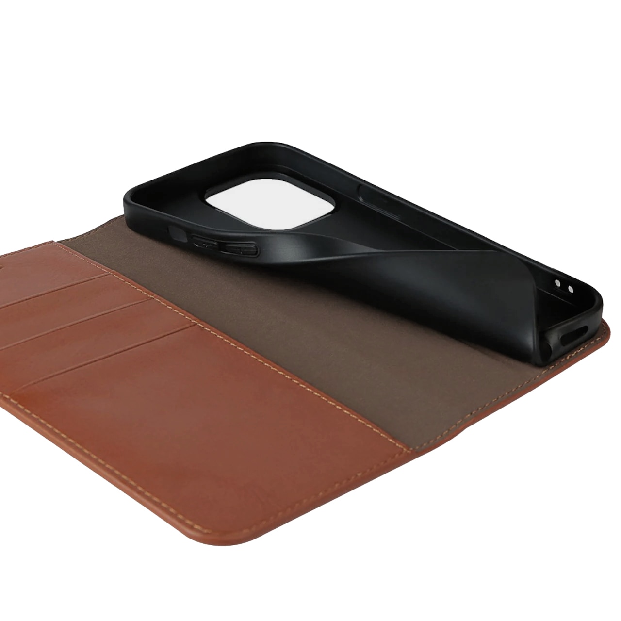 Mobiltaske Ægte Læder iPhone 13 Pro brun