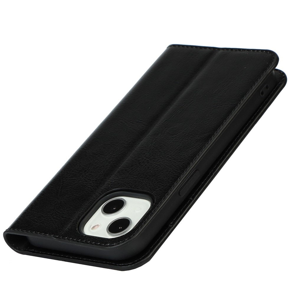 Mobiltaske Ægte Læder iPhone 13 sort