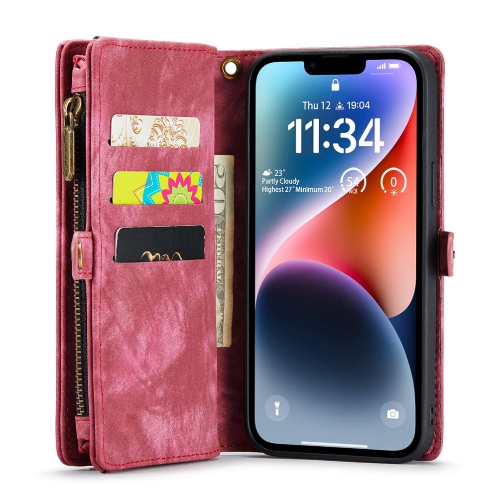 Multi-slot Mobiltaske iPhone 13 Rød