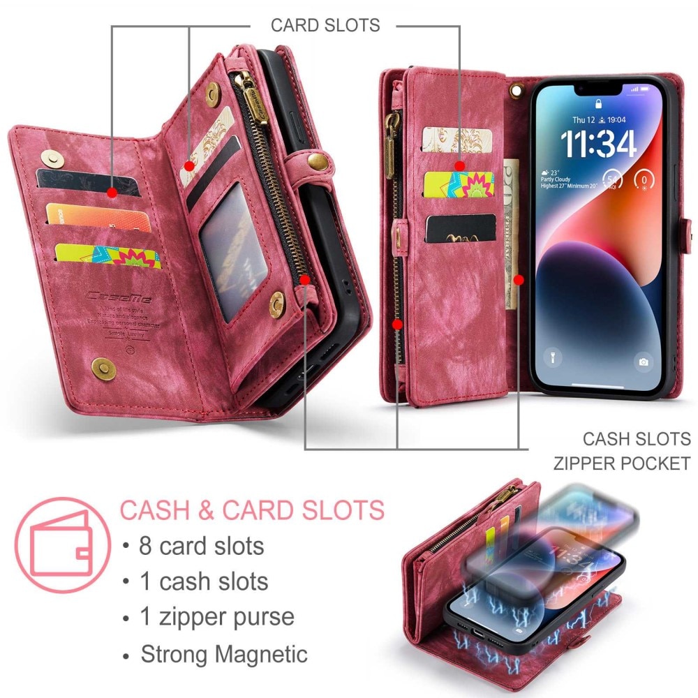 Multi-slot Mobiltaske iPhone 13 Rød