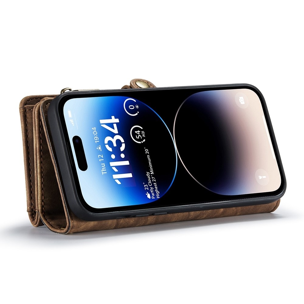 Multi-slot Mobiltaske iPhone 13 Pro Max brun