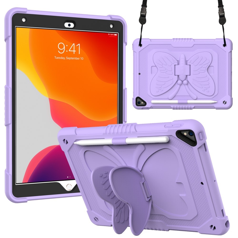 Hybridcover sommerfugl iPad 10.2 8th Gen (2020) lila