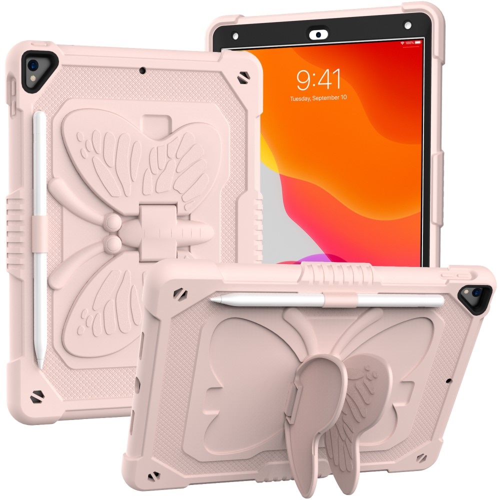 Hybridcover sommerfugl iPad 10.2 7th Gen (2019) lyserød