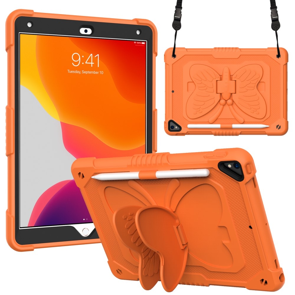 Hybridcover sommerfugl iPad 10.2 7th Gen (2019) orange