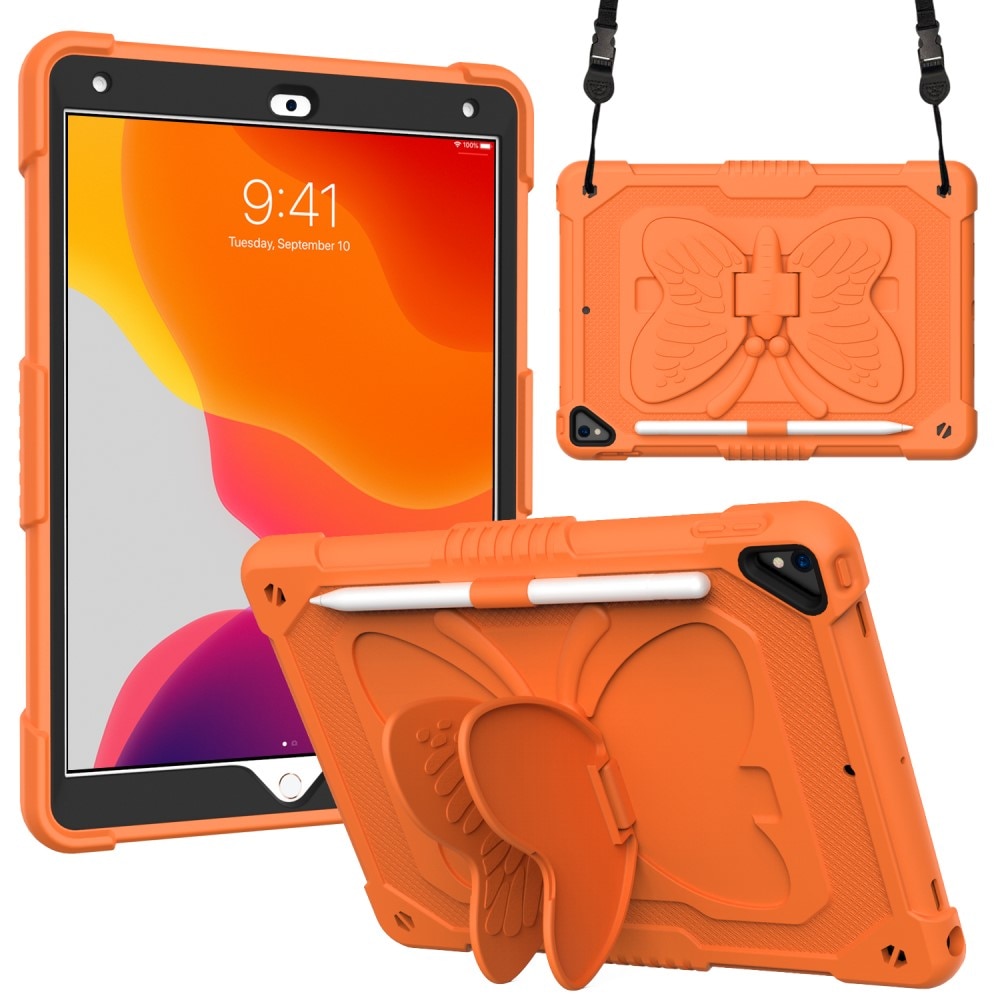 Hybridcover sommerfugl iPad 10.2 8th Gen (2020) orange