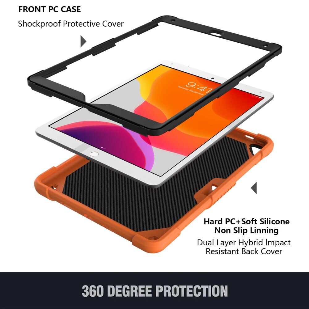 Hybridcover sommerfugl iPad 10.2 9th Gen (2021) orange