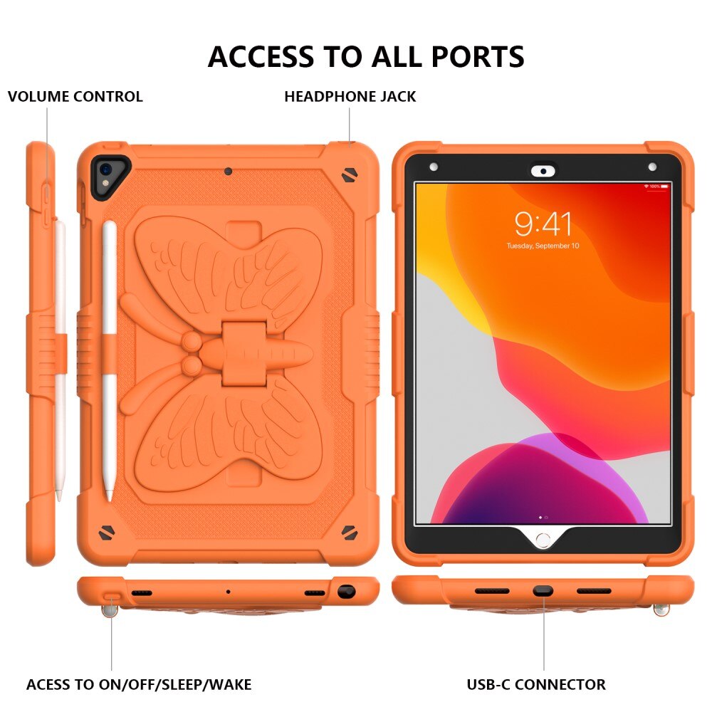 Hybridcover sommerfugl iPad 10.2 7th Gen (2019) orange