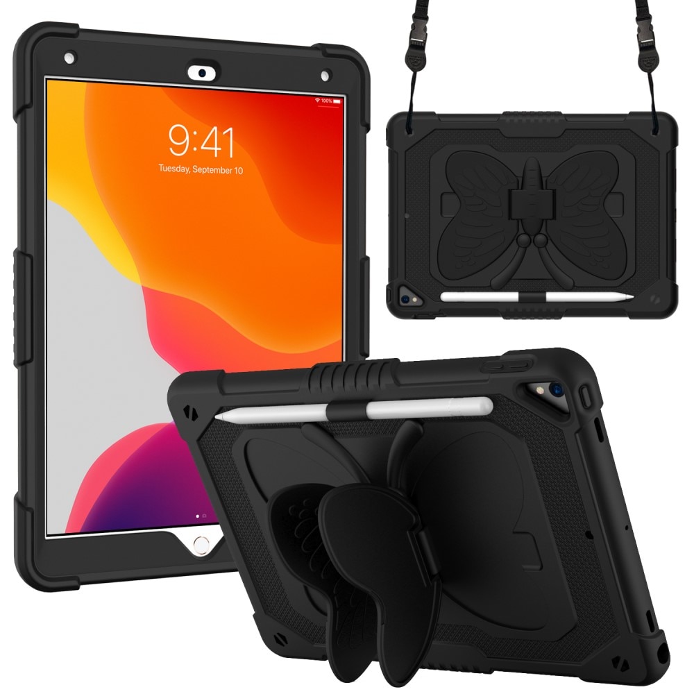 Hybridcover sommerfugl iPad 10.2 8th Gen (2020) sort