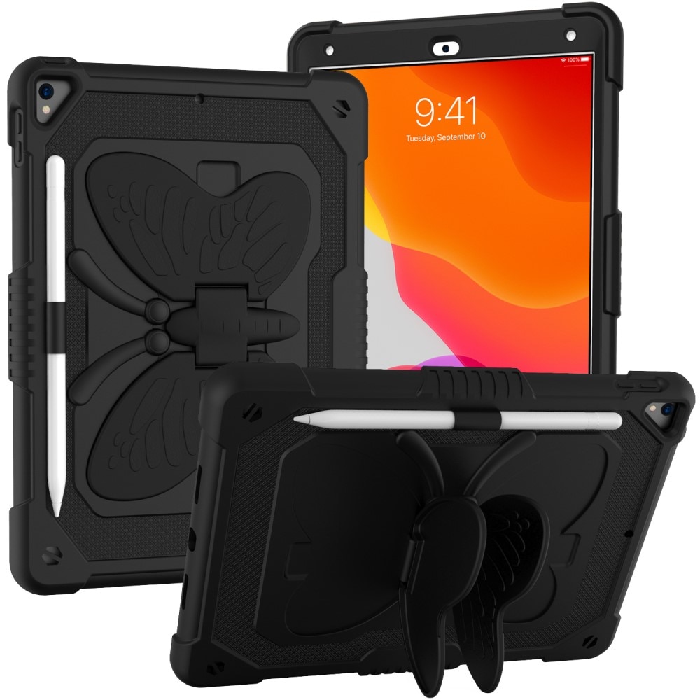 Hybridcover sommerfugl iPad 10.2 9th Gen (2021) sort