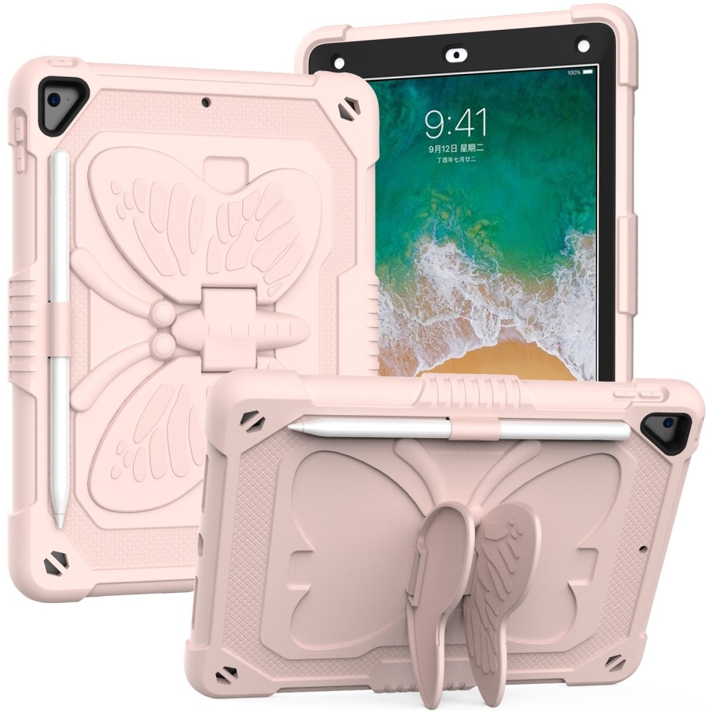 Hybridcover sommerfugl iPad 9.7 5th Gen (2017) lyserød
