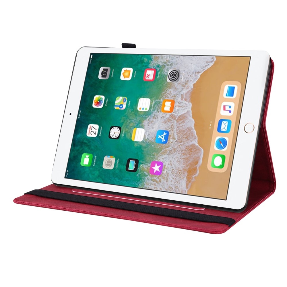 Læderetui Sommerfugle iPad 9.7 5th Gen (2017) rød