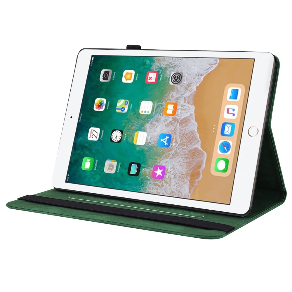 Læderetui Sommerfugle iPad 9.7 6th Gen (2018) grøn