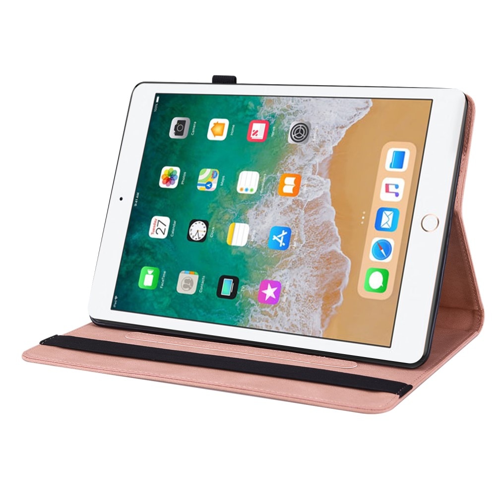 Læderetui Sommerfugle iPad 9.7 5th Gen (2017) lyserød