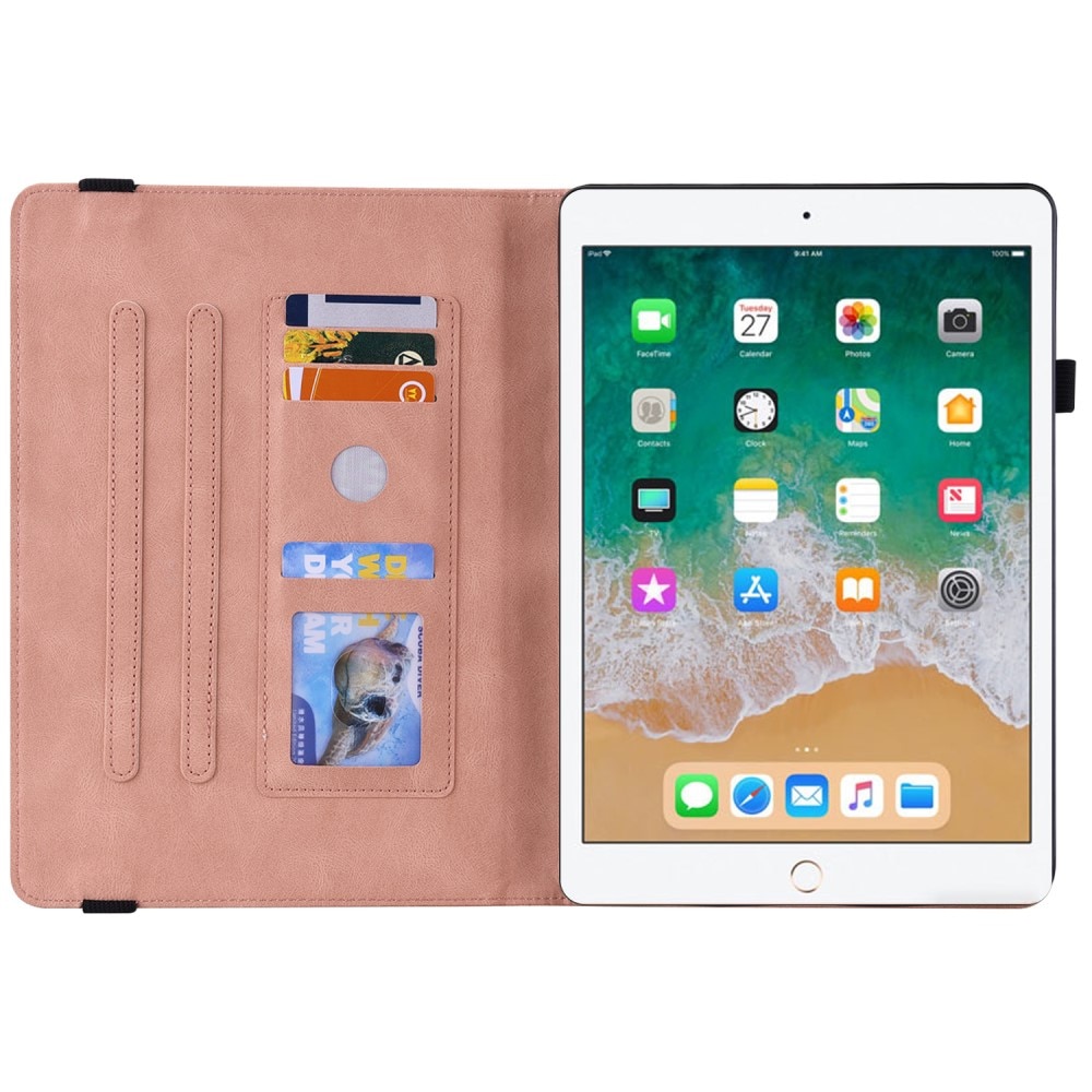 Læderetui Sommerfugle iPad 9.7 5th Gen (2017) lyserød