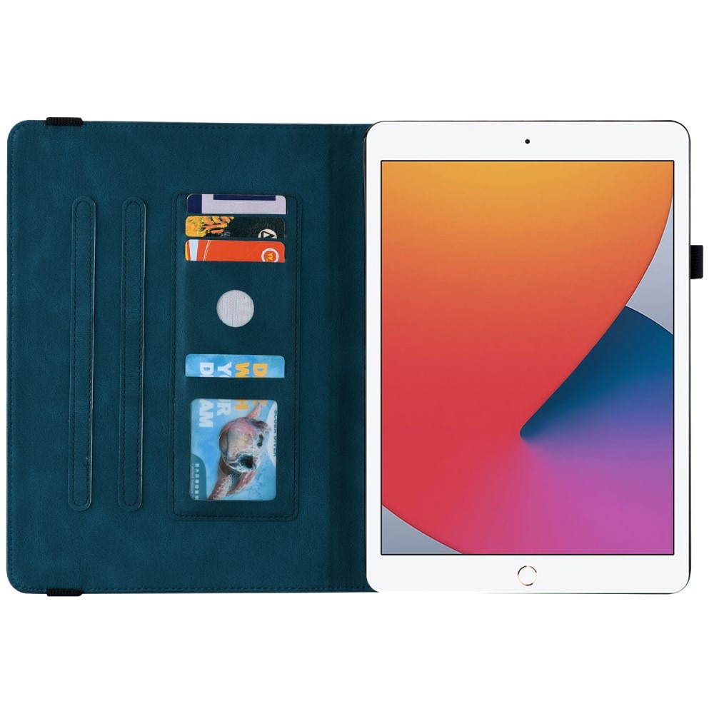 Læderetui Sommerfugle iPad 10.2 7th Gen (2019) blå