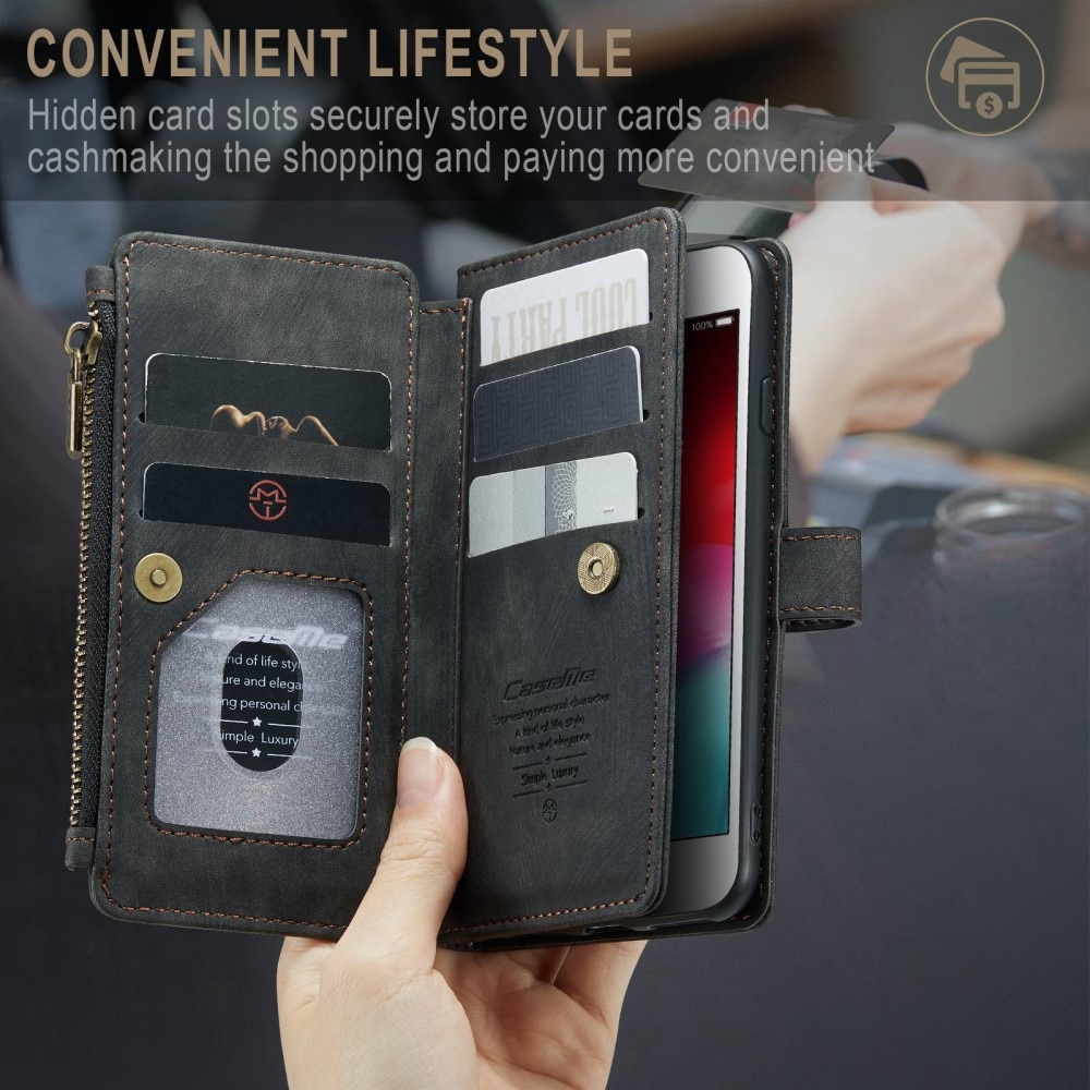 Zipper Wallet iPhone 8 sort