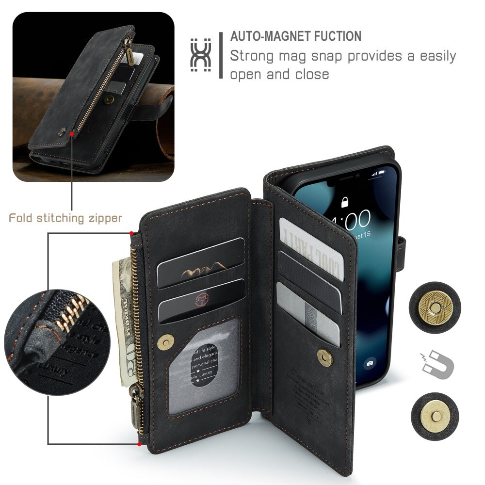 Zipper Wallet iPhone 13 sort