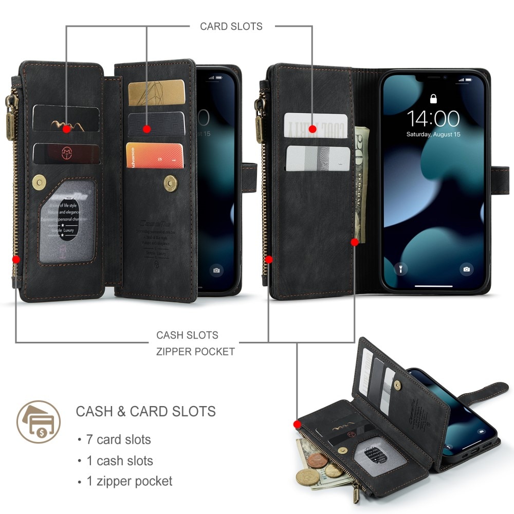 Zipper Wallet iPhone 13 sort