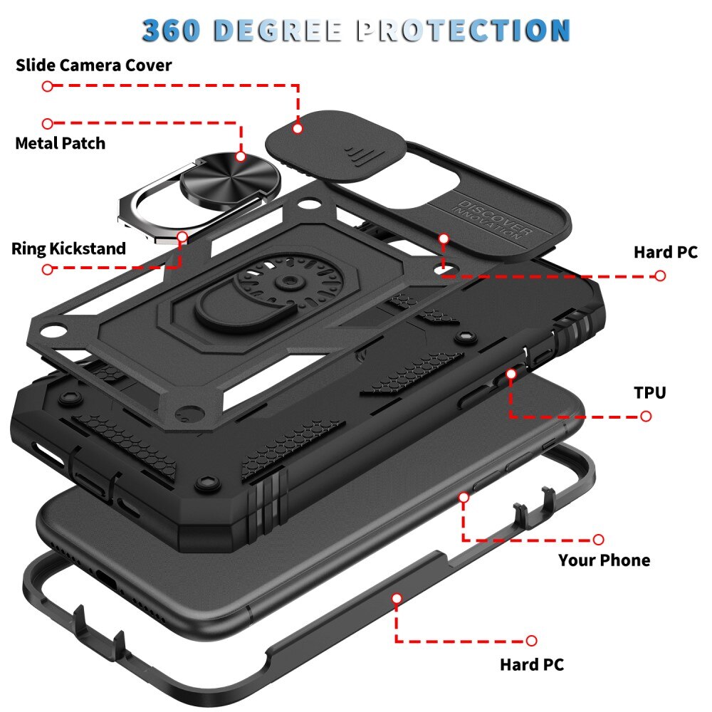 Hybridcover Tech Ring+Kamerabeskyttelse iPhone 11 Pro Max sort