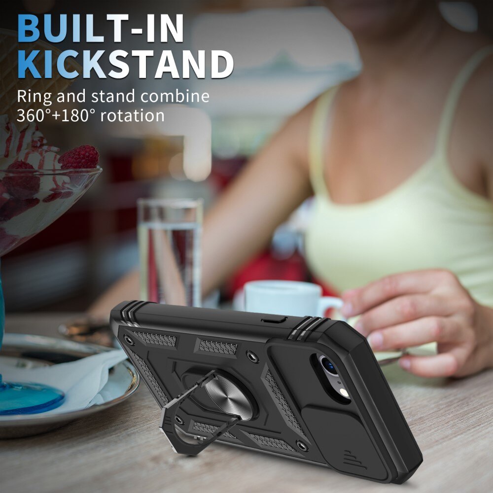 Hybridcover Ring + Kamerabeskyttelse Apple iPhone SE 2020/iPhone SE 2022/iPhone 8/iPhone 7 Sort