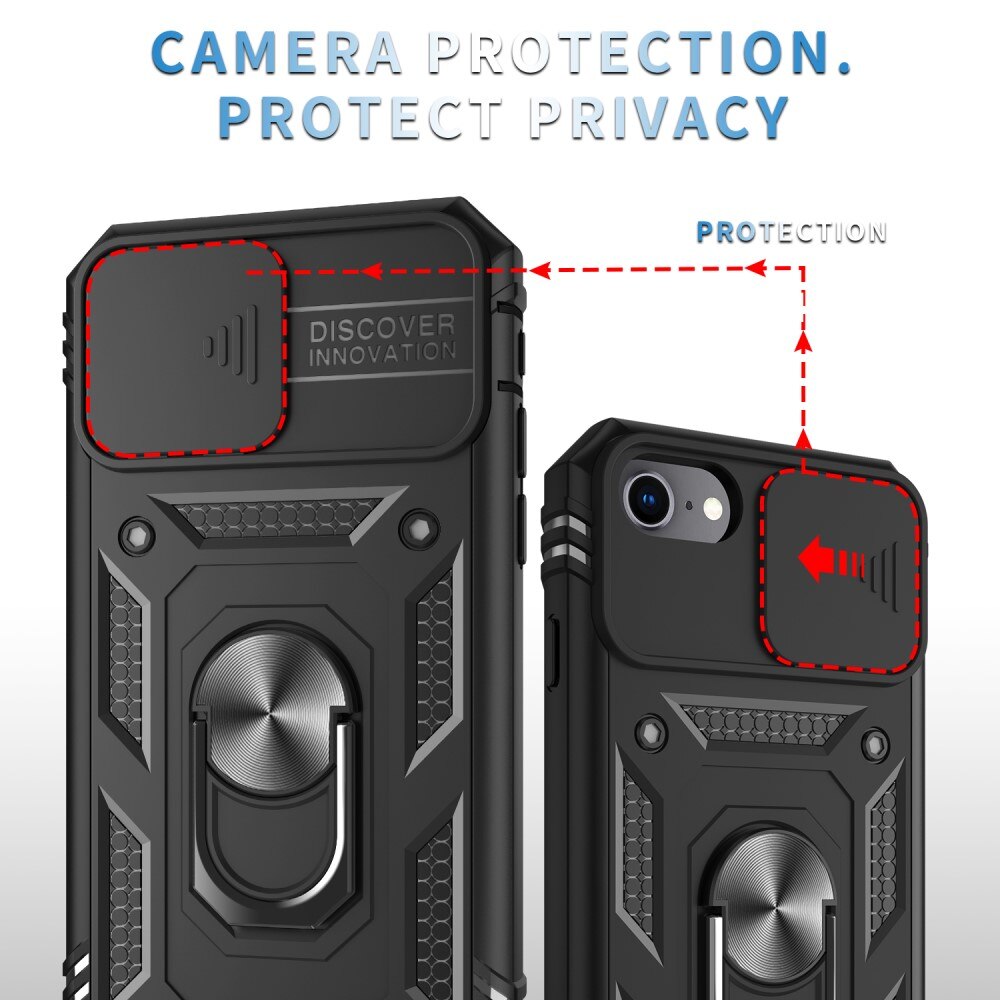 Hybridcover Ring + Kamerabeskyttelse Apple iPhone SE 2020/iPhone SE 2022/iPhone 8/iPhone 7 Sort