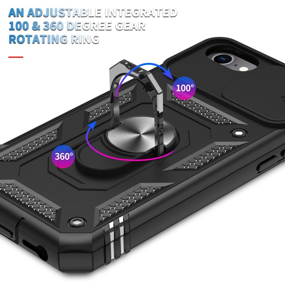Hybridcover Ring + Kamerabeskyttelse Apple iPhone SE 2020/iPhone SE 2022/iPhone 8/iPhone 7 Sort
