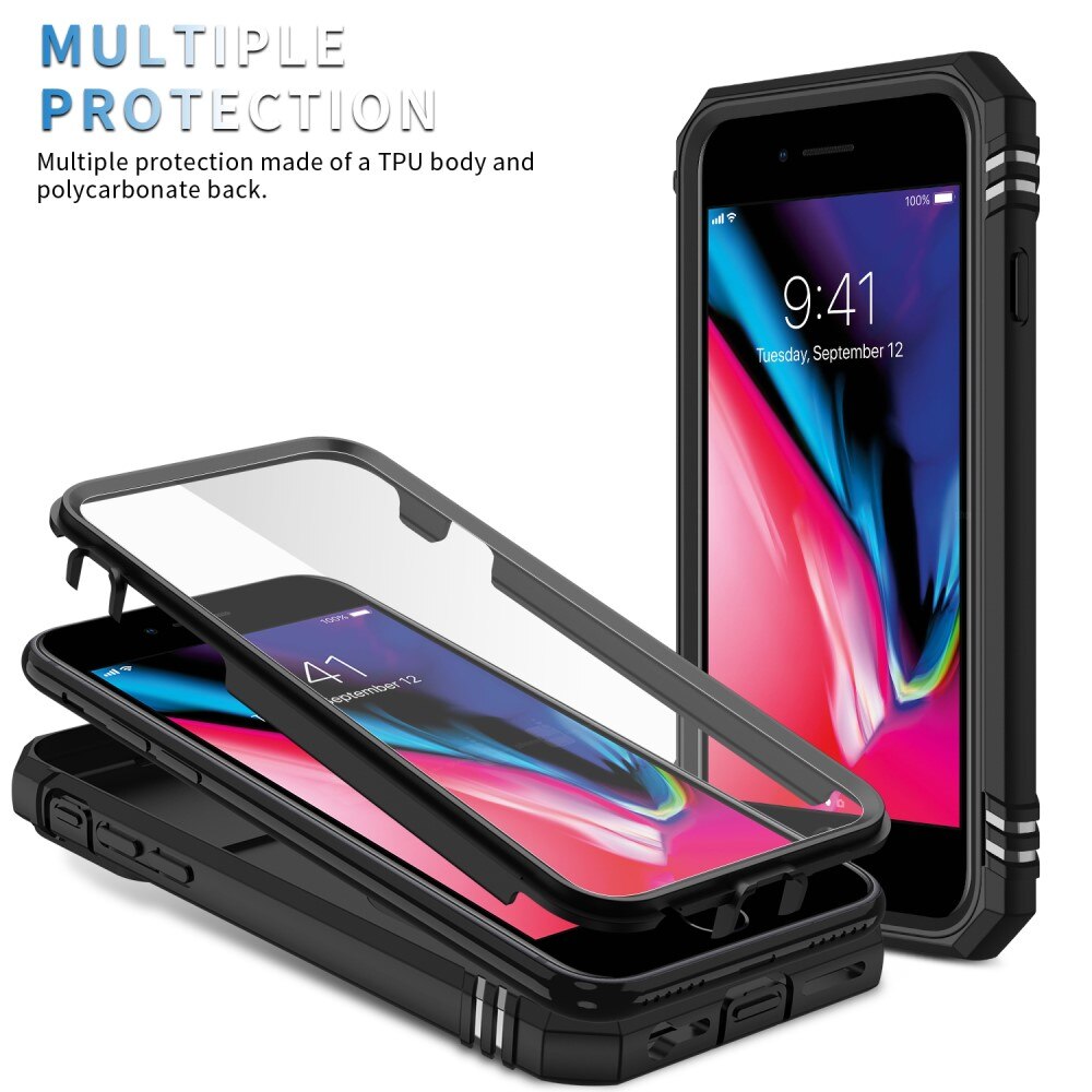 Hybridcover Ring + Kamerabeskyttelse Apple iPhone SE 2020/iPhone SE 2022/iPhone 8/iPhone 7 Sort