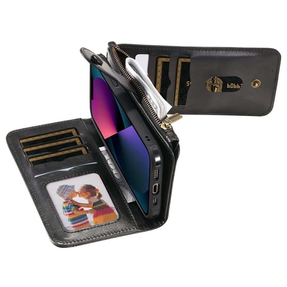 Magnet Leather Multi-Wallet iPhone 13 sort